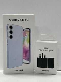 SAMSUNG GALAXY A35 5G 128 GB SMARTPHONE IN AWESOME ICE BLUE: MODEL NO SM-A356B/DS (WITH BOX & ALL ACCESSORIES TO INCLUDE SAMSUNG 25W POWER ADAPTER) NETWORK UNLOCKED [JPTM123828] THIS PRODUCT IS FULLY