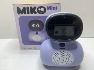 MIKO MINI KIDS CONVERSATIONAL LEARNING ROBOT IN LILAC/WHITE: MODEL NO EMK401 (WITH BOX & CHARGE CABLE) [JPTN41276] (SEALED UNIT) THIS PRODUCT IS FULLY FUNCTIONAL AND IS PART OF OUR PREMIUM TECH AND E