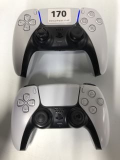 2 X SONY PLAYSTATION DUALSENSE WIRELESS CONTROLLERS - WHITE