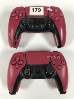 2 X SONY PLAYSTATION DUALSENSE WIRELESS CONTROLLERS- COSMIC RED