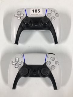 2 X SONY PLAYSTATION DUALSENSE WIRELESS CONTROLLERS - WHITE