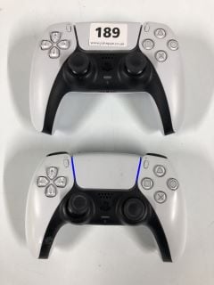 2 X SONY PLAYSTATION DUALSENSE WIRELESS CONTROLLERS - WHITE