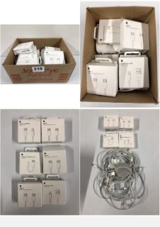 BOX OF APPLE PRODUCTS INC. USB-C 60W CHARGE CABLE & USB-C TO HEADPHONE JACK