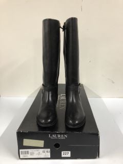 RALPH LAUREN BRITTANEY -BO-TAL BLACK BOOTS - SIZE: 7 - RRP.£269 (682147)