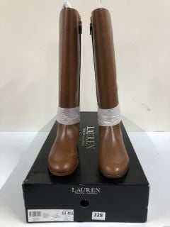 RALPH LAUREN BRIDGETTE -BO-TAL POLO TAN BOOTS - SIZE: 7 - RRP.£269 (682147)