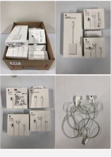 BOX OF APPLE PRODUCTS INC. APPLE LIGHTNING TO SD CARDS CAMERA READER