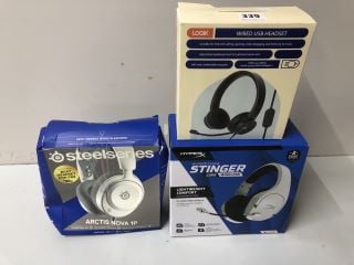 3 X HEADSETS TO INC HYPERX CLOUD STINGER CORE WIRELESS HEADSET