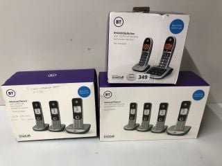 3 X HANDSETS TO INC PACK OF 2 BT BT4600 BIG BUTTON CORDLESS HANDSETS