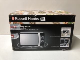 RUSSELL HOBBS COLOURS PLUS + CLASSIC BLACK COMPACT MANUAL MICROWAVE