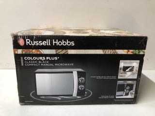 RUSSELL HOBBS COLOURS PLUS + CLASSIC BLACK COMPACT MANUAL MICROWAVE