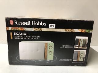 RUSSELL HOBBS SCANDI COMPACT MATT GREEN MANUAL MICROWAVE