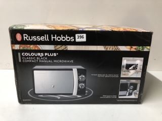 RUSSELL HOBBS COLOURS PLUS + CLASSIC BLACK COMPACT MANUAL MICROWAVE