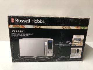 RUSSELL HOBBS STAINLESS STEEL COMPACT DIGITAL MICROWAVE