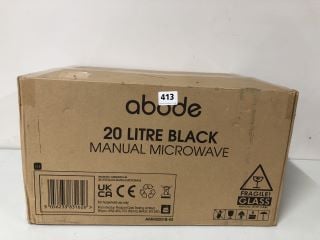 ABODE 20 LITRE BLACK MANUAL MICROWAVE