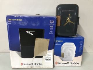 3 X ITEMS TO INC RUSSELL HOBBS 10 LITRE BLACK DEHUMIDIFIER