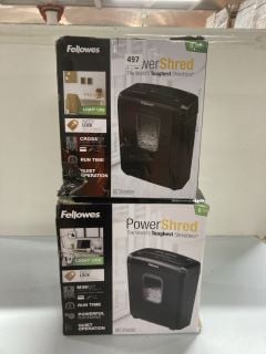 2 X FELLOWES POWERSHRED 6M SHREDDER