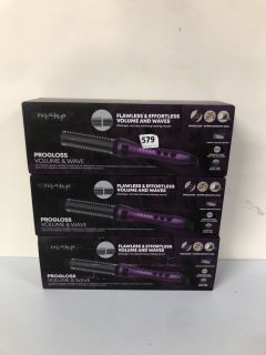 3 X REVAMP PROGLOSS VOLUME & WAVE HOT CERAMIC BRUSH