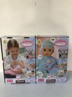 2 X ZAPF CREATION BABY ANNABELL DOLLS