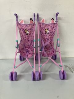 2 X GABBYS DOLLHOUSE DOLL STROLLERS