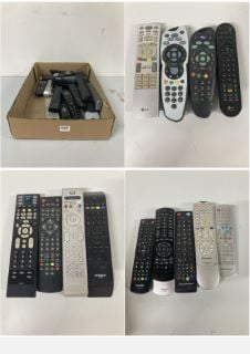 BOX OF VARIOUS TV REMOTES