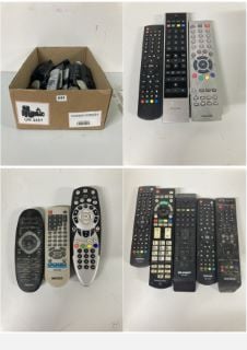 BOX OF VARIOUS TV REMOTES