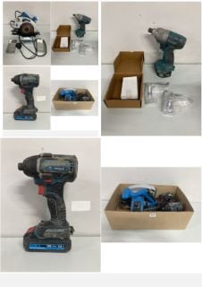 BOX OF POWER TOOLS TO INC POWER BASE CIRCULAR SAW