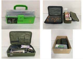 BOX OF ITEMS TO INC F JUNIOR LOADED FISHING BOX