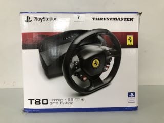 THRUSTMASTER PLAYSTATION T80 FERRARI 488 GTB EDITION RACING WHEEL - RRP.£89