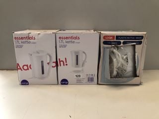 3 X KETTLES INC ESSENTIALS 1.7L KETTLE