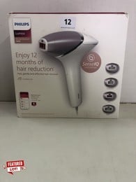 PHILIPS LUMEA IPL HAIR REMOVAL 8000 MODEL: BRI947 RRP: 489.00