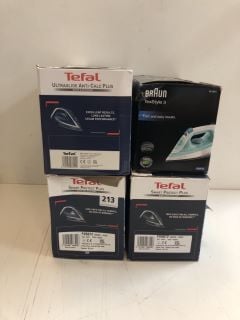 4 X IRONS INC TEFAL & BRAUN IRONS