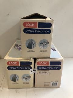 3 X LOGIK STEAM IRON