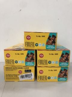 5X BOXES OF FULFIL 15 PACK VITAMIN AND PROTEIN BARS CHOCOLATE SALTED CARAMEL FLAVOUR (BB:11/09/24)