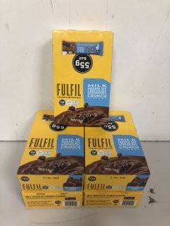 5X BOXES OF FULFIL 15 PACK VITAMIN AND PROTEIN BARS MILK CHOCOLATE CRUNCH FLAVOUR (BB:19/09/24)