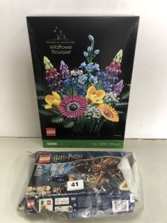 LEGO HARRY POTTER ARAGOG IN THE FORBIDDEN FOREST & LEGO BOTANICAL COLLECTION WILDFLOWER BOUQUET