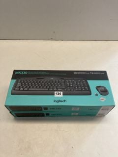 2 X LOGITECH WIRELESS COMBO WITH MEDIA SHORTCUTS MK330