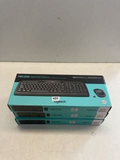 3 X LOGITECH WIRELESS COMBO WITH MEDIA SHORTCUTS MK330