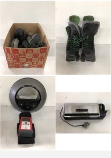 BOX OF ITEMS INC LEICA DISTO LITE LASER DISTANCE METER (MPSE54851116, MPSA273164, MPSA27316501, MPSE54650452, MPSS3325269)