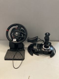 3 X ITEMS INC THRUSTMASTER RACING WHEEL WITH PEDALS