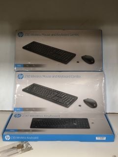 3X KEYBOARDS INCL. HP 230 WIRELESS MOUSE AND KEYBOARD COMBO