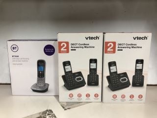 3X HOUSE PHONES INCL. VTECH DECT CORDLESS 2-SET HOUSE PHONES WITH ANSWERING MACHINE