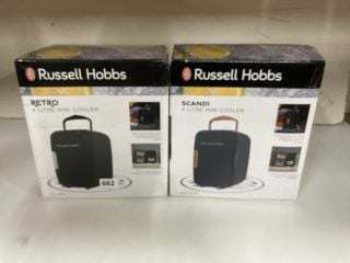 2X RUSSELL HOBBS 4L RETRO MINI COOLER