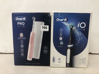 2 X ORAL-B ELECTRIC TOOTHBRUSHES INC PRO SERIES 3 TRAVEL EDITION