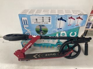 3 X KIDS SCOOTERS INC ZINC BIG WHEELED FOLDING SCOOTER