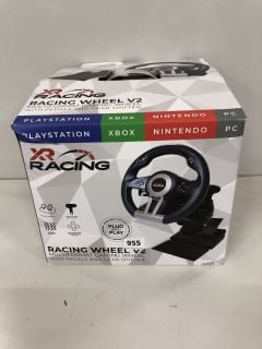 XR RACING RACING WHEEL V2 MULTIFORMAT GAMING WHEEL WITH PEDALS AND GEAR SHIFT