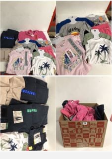 BOX OF CLOTHING IN VARIOUS SIZES & DESIGNS