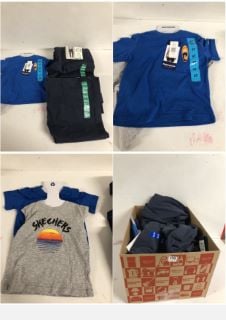 BOX OF CLOTHING IN VARIOUS SIZES & DESIGNS