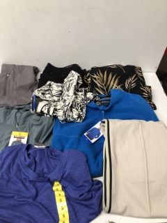 BOX OF CLOTHING IN VARIOUS SIZES & DESIGNS