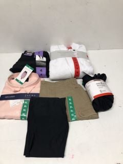 BOX OF CLOTHING IN VARIOUS SIZES & DESIGNS