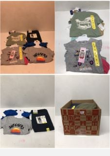 BOX OF CLOTHING IN VARIOUS SIZES & DESIGNS